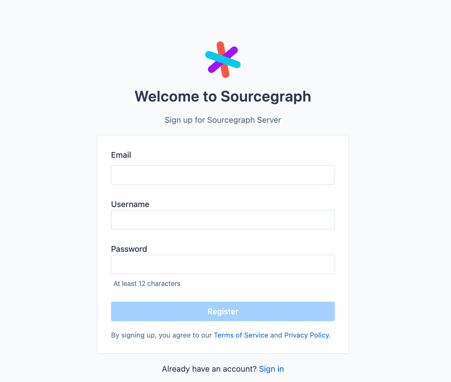 Signup form for builtin authentication