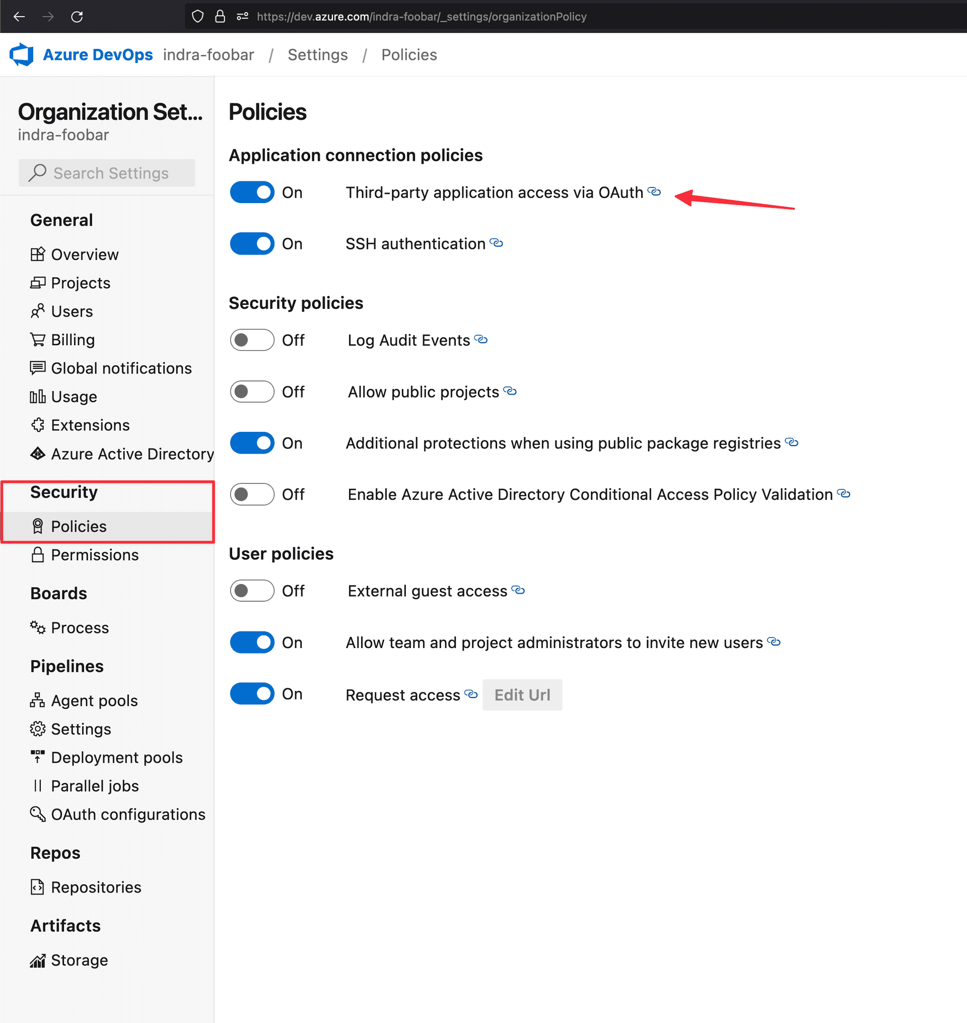 Enable Third-party application access via OAuth