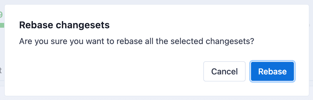 Popup to confirm rebase action