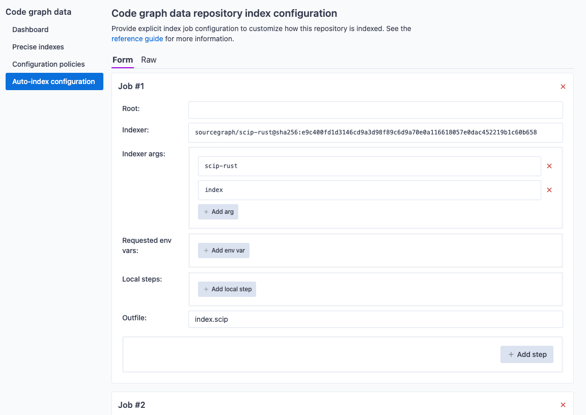 Auto-indexing configuration editor